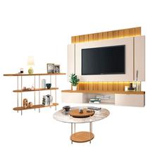 Home Suspenso Illusion 1.8 Cinamomo Off White e Aparador Infinity e Mesa de Centro Sky com Tampo De Vidro Cinamomo- HB Móveis Home Suspenso Illusion 1.8 Cinamomo Off White e Aparador Infinity e Mesa de Centro Sky com Tampo De Vidro Cinamomo- HB Móveis