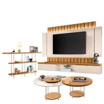 Home Suspenso Illusion 2.2 Cinamomo Off White e Aparador Infinity e Kit Mesa de Centro Sky Cinamomo- HB Móveis Home Suspenso Illusion 2.2 Cinamomo Off White e Aparador Infinity e Kit Mesa de Centro Sky Cinamomo- HB Móveis