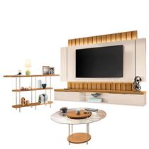 Home Suspenso Illusion 2.2 Cinamomo Off White e Aparador Infinity e Mesa de Centro Sky com Tampo De Vidro Cinamomo- HB Móveis Home Suspenso Illusion 2.2 Cinamomo Off White e Aparador Infinity e Mesa de Centro Sky com Tampo De Vidro Cinamomo- HB Móveis