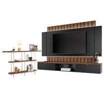 Home Suspenso Illusion 2.2 Preto Castanho e Aparador Infinity Castanho- HB Móveis Home Suspenso Illusion 2.2 Preto Castanho e Aparador Infinity Castanho- HB Móveis