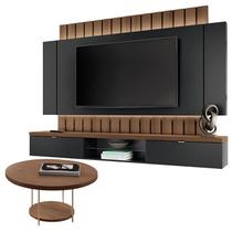 Home Suspenso Illusion 2.2 Preto Castanho e Mesa de Centro Sky Castanho- HB Móveis Home Suspenso Illusion 2.2 Preto Castanho e Mesa de Centro Sky Castanho- HB Móveis