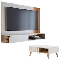 Home Suspenso Jurerê 1.6 Off White Matte Freijo Com Mesa De Centro Jeri Off White Freijó - Colibri