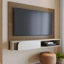 Home Suspenso Jurerê 160cm para TV até 60 Pol com LED Ripado Amêndoa Off White Home Suspenso Jurerê 160cm para TV até 60 Pol com LED Ripado Amêndoa Off White