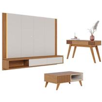 Home Suspenso Loa Off White Freijó Com Mesa De Centro Jeri Freijó Off White E Aparador Riviera Freijó Colibri