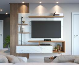 Home Suspenso Maragogi 180cm para TV até 58 Pol com LED Suporta 50kg Calacatta Freijó Home Suspenso Maragogi 180cm para TV até 58 Pol com LED Suporta 50kg Calacatta Freijó