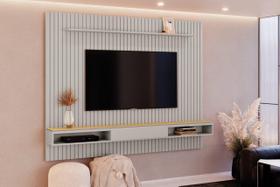 Home Suspenso MT Ripado 2.17m Para TV Até 75'' Polegadas Cor Fendi / Freijó Nobre