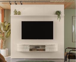 Home Suspenso New Bugatti Com Painel Ripado P/ TV 75'' - Calacata/Off White Madetec