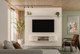 Home Suspenso New Bugatti Para TV até 75 Polegadas - Calacata e Off White - Madetec