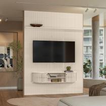 Home Suspenso New Monte Carlo Painel em MDF Frisado - Calacata/Off White Madetec Home Suspenso New Monte Carlo Painel em MDF Frisado - Calacata/Off White Madetec
