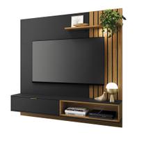 Home Suspenso Paolo 1.6 Ripado com Prateleira para TV 60 Polegadas Noce Milano/ Preto Fosco