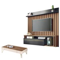 Home Suspenso Self Castanho Preto Com Mesa De Centro Cadenza Castanho - Hb Móveis