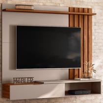 Home Suspenso Vegas 1,60m TVs 65'' Porta Basculante Nichos Painel lateral ripado -Grigio Fosco / Cinamomo Mel Home Suspenso Vegas 1,60m TVs 65'' Porta Basculante Nichos Painel lateral ripado -Grigio Fosco / Cinamomo Mel