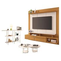 Home Suspenso Zenith Cinamomo Off White com Kit Mesa de Centro Sky e Aparador Infinity Off White - HB Móveis
