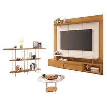 Home Suspenso Zenith Cinamomo Off White com Mesa de Centro Sky com Tampo de vidro e Aparador Infinity Cinamomo - HB Móveis Home Suspenso Zenith Cinamomo Off White com Mesa de Centro Sky com Tampo de vidro e Aparador Infinity Cinamomo - HB Móveis