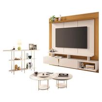 Home Suspenso Zenith Off White Cinamomo com Kit Mesa de Centro Sky e Aparador Infinity Off White - HB Móveis