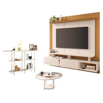 Home Suspenso Zenith Off White Cinamomo com Mesa de Centro Sky com Tampo de vidro e Aparador Infinity Off White - HB Móveis