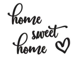 Home Sweet Home 50X40Cm Lettering Mdf Aplique De Parede