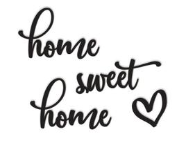 Home Sweet Home 50X40Cm Lettering Mdf Aplique De Parede - Império das artes
