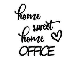 Home Sweet Home Office 50X45Cm Lettering Mdf Aplique Parede - Império das artes