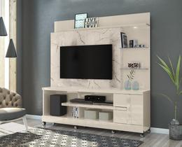 Home Theater Alan Com Kit Rodizio 181,5m Para TV até 55 Polegadas - Calacata/Off White Madetec