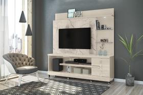 Home Theater Alan para TV de até 55 polegadas COM RODÍZIO - CALACATA / OFF WHITE - Madetec