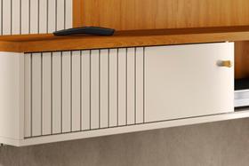 Home Theater Aurora para TV de até 65 polegadas - Cinamomo Off White - Madetec