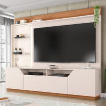 Home Theater Bruma 240cm com LED e Prateleiras em Vidro para TV até 65 MDP Off White/Freijo G11- Gran Belo Home Theater Bruma 240cm com LED e Prateleiras em Vidro para TV até 65 MDP Off White/Freijo G11- Gran Belo