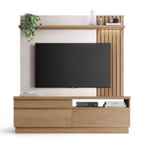 Home Theater Coimbra para TV até 70 Polegadas com LED e Gavetas Freijó/Off White - Bela Móveis - Colibri Móveis