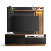 Home Theater Coimbra para TV até 70 Polegadas com LED e Gavetas Noce Milano/ Preto Fosco - Bela Móveis