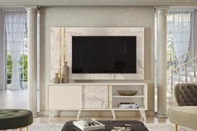 Home Theater Cronos para TV de até 65 polegadas - Calacata / Off White - Madetec