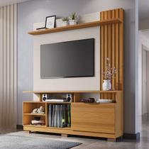 Home Theater Decorativo Ripado MDP/MDF Byron Off White/Cinamomo G26 - Gran Belo Home Theater Decorativo Ripado MDP/MDF Byron Off White/Cinamomo G26 - Gran Belo
