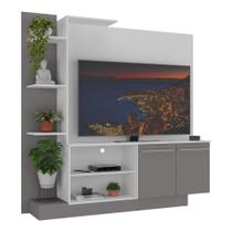 Home Theater Denver P/Tv Ate 55" Branco Acet Tx C/ Lacca Fume Brilho - Multimóveis