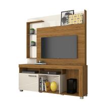 Home Theater Estante Fortuna com Painel para TV 50" Naturale/ Off White - Bela Móveis