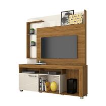 Home Theater Estante Ícaro com Painel para TV 50" Naturale/ Off White - Bela Móveis Home Theater Estante Ícaro com Painel para TV 50" Naturale/ Off White - Bela Móveis