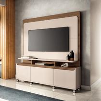 Home Theater Estante P/ TV até 70" Quantum HB Móveis - Off White/Castanho