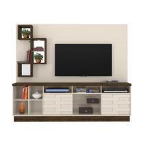 Home Theater Estante para Sala Viero c/ Nichos e Portas TV 65 Pol. Off White/ Savana - Madetec