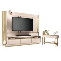 Home Theater Montane Off White Champanhe com Aparador Fiero Off White Champanhe - HB Móveis Home Theater Montane Off White Champanhe com Aparador Fiero Off White Champanhe - HB Móveis