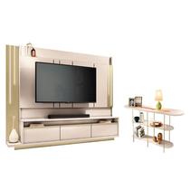 Home Theater Montane Off White Champanhe com Aparador Infinity Off White - HB Móveis