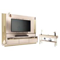 Home Theater Montane Off White Champanhe com Aparador Vivant Off White Champanhe -HB Móveis Home Theater Montane Off White Champanhe com Aparador Vivant Off White Champanhe -HB Móveis