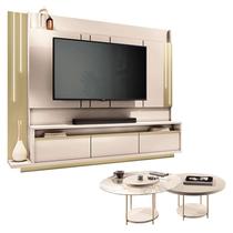 Home Theater Montane Off White Champanhe com kit Mesa de Centro Sky Off white - HB Móveis