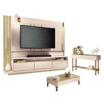 Home Theater Montane Off White Champanhe Com Mesa De Centro Liz E Aparador Fiero Off White Champanhe - Hb Móveis Home Theater Montane Off White Champanhe Com Mesa De Centro Liz E Aparador Fiero Off White Champanhe - Hb Móveis
