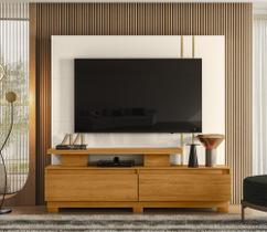 Home Theater New Apolo Com Pés 180m Para TV 75'' e 2 Gavetas - Cinamomo/Off White Madetec Home Theater New Apolo Com Pés 180m Para TV 75'' e 2 Gavetas - Cinamomo/Off White Madetec
