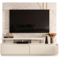 Home Theater Para Tv 75 Polegadas Com 2 Gavetas New ártemis Calacata Off White - MADETEC MOVEIS