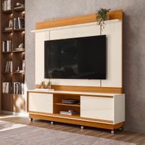 Home Theater Rack Siena 2 Portas com Kit Rodízios p/ TV até 75" - Cinamomo/Off White Madetec