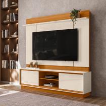 Home Theater Siena 2 Portas c/ Detalhes Chanfrados p/ TV até 75" - Cinamomo/Off White Madetec