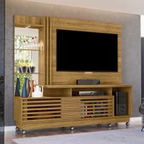 Home Theater Stall 2 Portas 2 Prateleiras Iluminação LED até 60 Cumaru G97 - Gran Belo