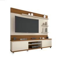 Home Theater TV De Até 55 Polegadas Pés Em Rodízios Quatro Prateleiras Cedro - Giga Móveis