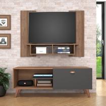 Home Theather La Pampa 136cm Rack 1 Porta e Painel para Tv 48 Polegadas com Nichos Manchester/Grafite