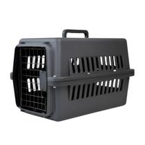 Home Utilidades Pet Caixa de Transporte Média N2 para Cães e Gatos em Plástico com Porta Metálica Preto