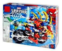 Homem Aranha Blocos Montar Spider Moto Resgate 553pçs compatível a Lego